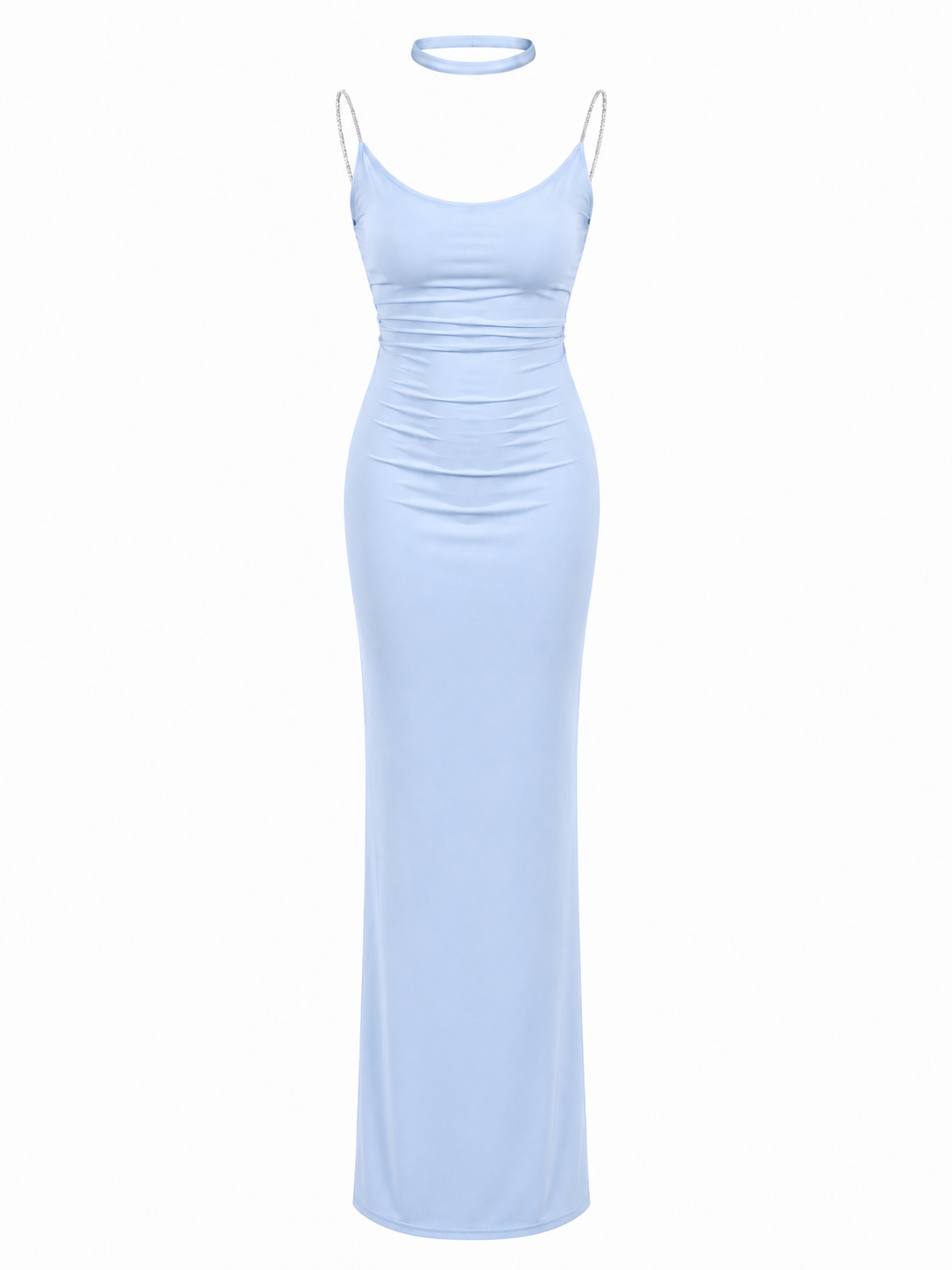 CRYSTAL STRIP BODYCONE DRESS