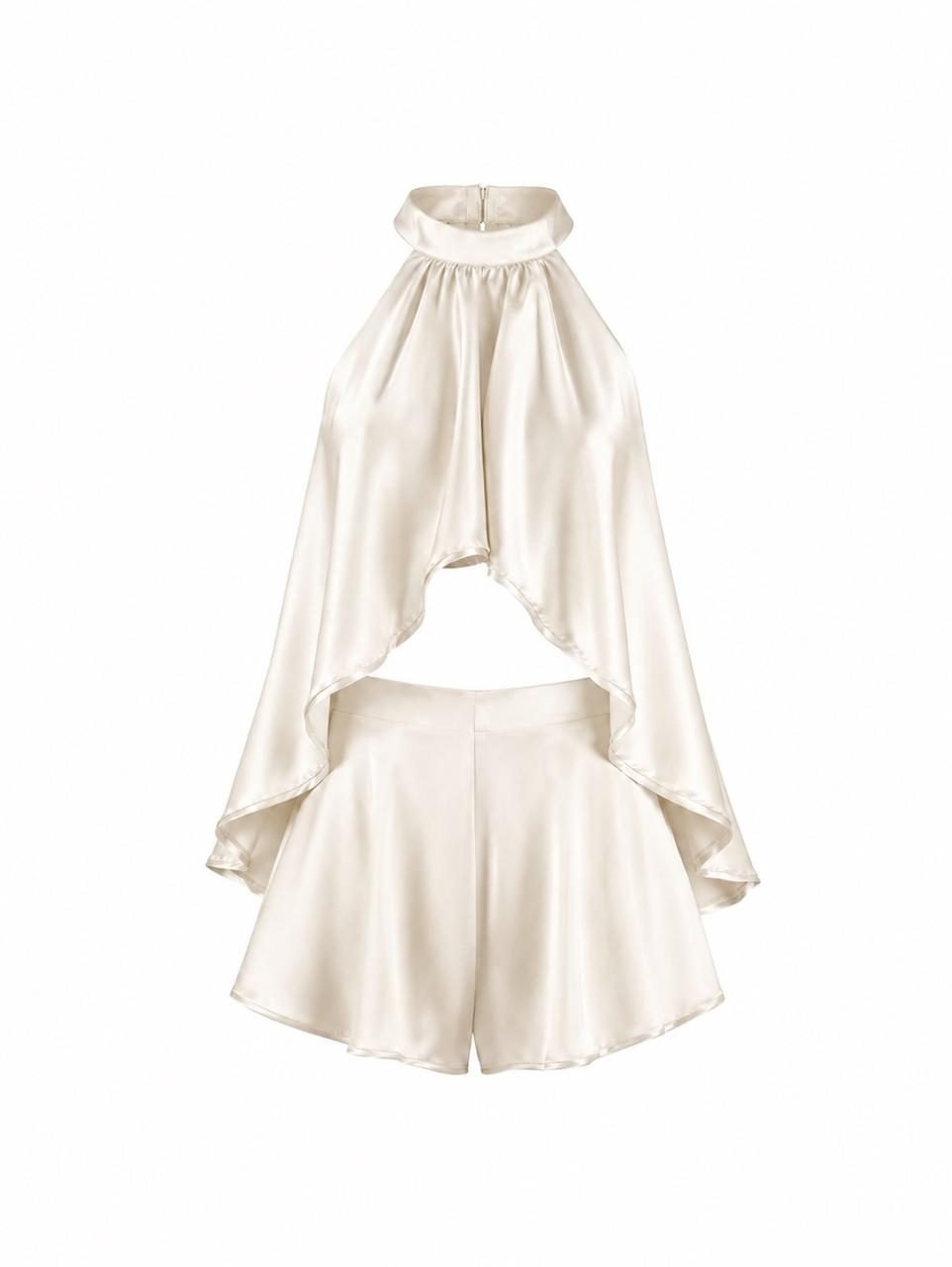 SILK RUFFLED SET