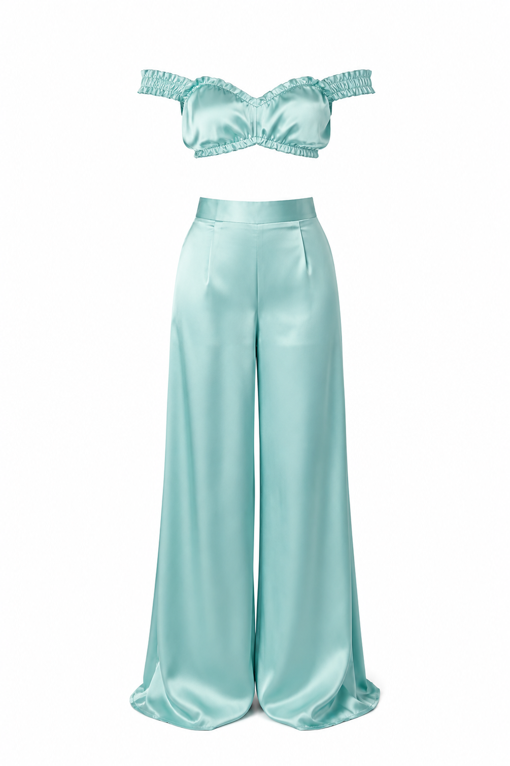 SATIN RUFFLED SET